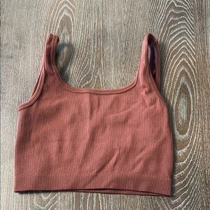 SHEIN Pink Fitted Crop Tank Top